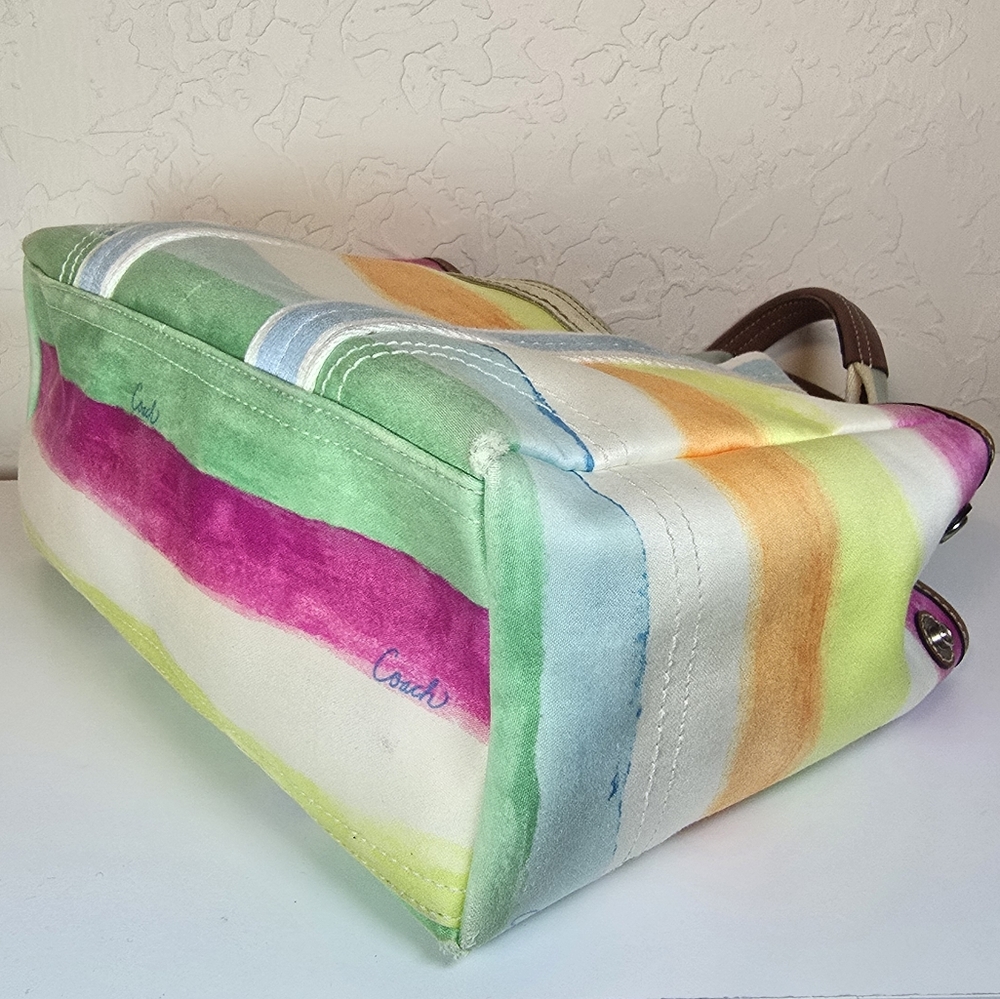 Coach Hampton Multicolor Sherbert Canvas Vintage Tote Bag With COA - Picture 12 of 17